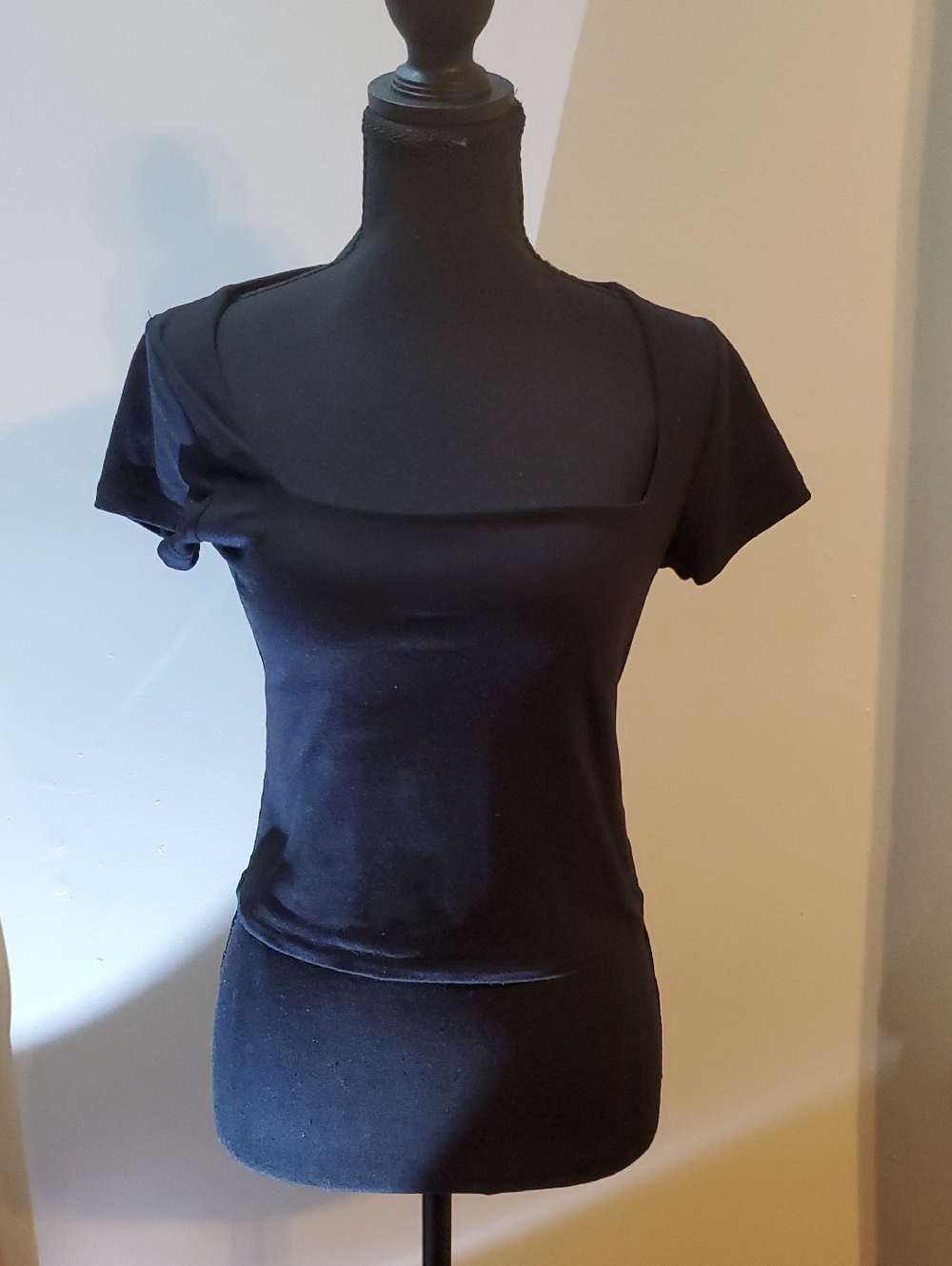 Sincerely Jules Black Square Neck Short Sleeve Top